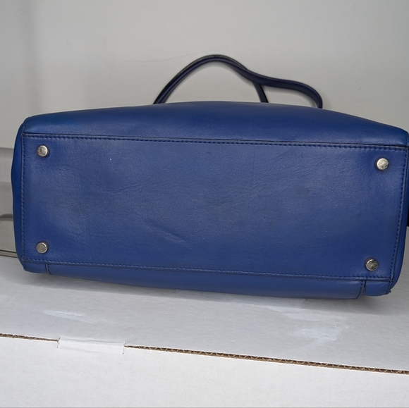 Kate Spade New York Tote Hampton Road Davis Blue Smooth Leather Turn Lock Large - Picture 6 of 16